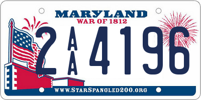 MD license plate 2AA4196