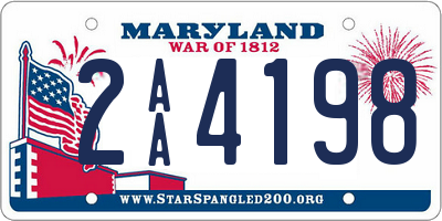 MD license plate 2AA4198