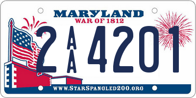 MD license plate 2AA4201