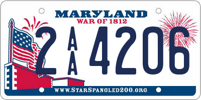 MD license plate 2AA4206