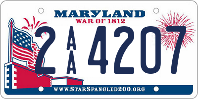 MD license plate 2AA4207