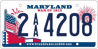 MD license plate 2AA4208