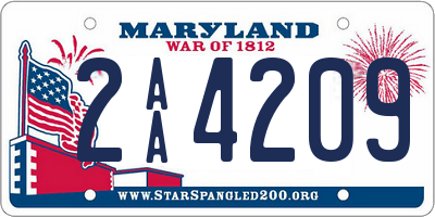 MD license plate 2AA4209