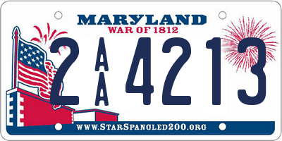 MD license plate 2AA4213