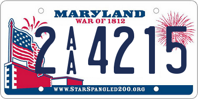 MD license plate 2AA4215