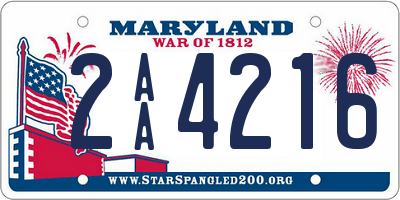 MD license plate 2AA4216