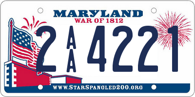 MD license plate 2AA4221