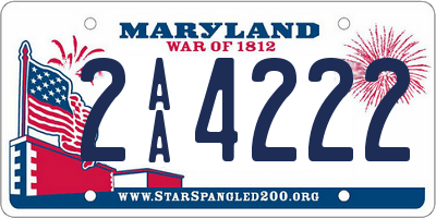 MD license plate 2AA4222