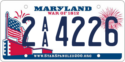 MD license plate 2AA4226