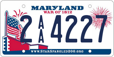 MD license plate 2AA4227