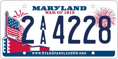 MD license plate 2AA4228