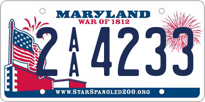 MD license plate 2AA4233