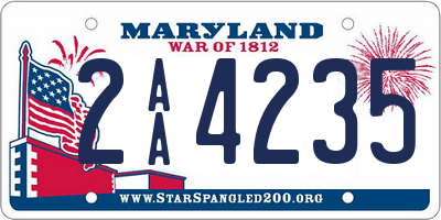 MD license plate 2AA4235