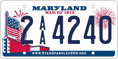 MD license plate 2AA4240