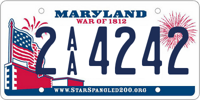 MD license plate 2AA4242