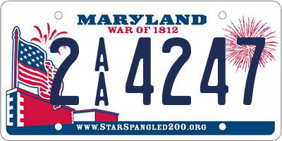 MD license plate 2AA4247