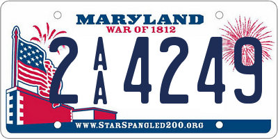 MD license plate 2AA4249