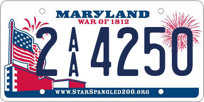 MD license plate 2AA4250
