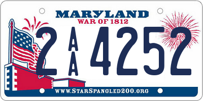 MD license plate 2AA4252