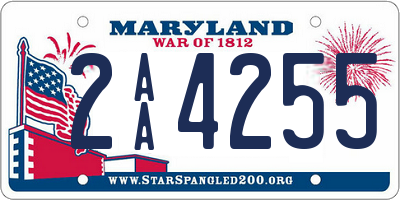 MD license plate 2AA4255