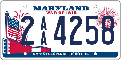 MD license plate 2AA4258