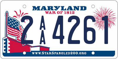 MD license plate 2AA4261