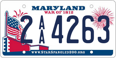 MD license plate 2AA4263