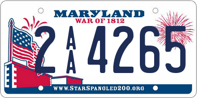 MD license plate 2AA4265
