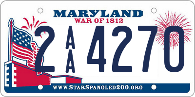 MD license plate 2AA4270