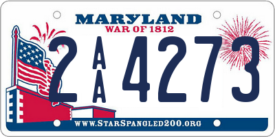 MD license plate 2AA4273