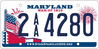 MD license plate 2AA4280