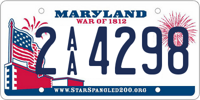 MD license plate 2AA4298