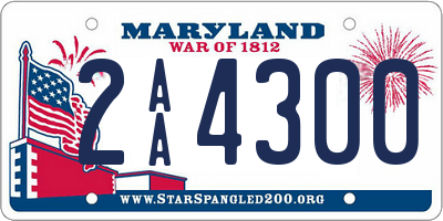 MD license plate 2AA4300