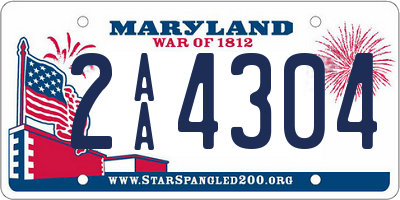 MD license plate 2AA4304