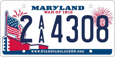 MD license plate 2AA4308