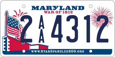 MD license plate 2AA4312