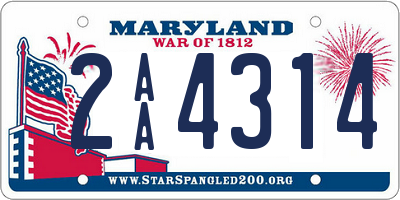 MD license plate 2AA4314