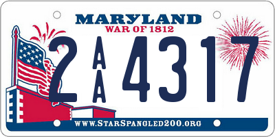 MD license plate 2AA4317