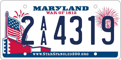 MD license plate 2AA4319