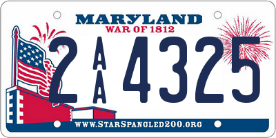 MD license plate 2AA4325