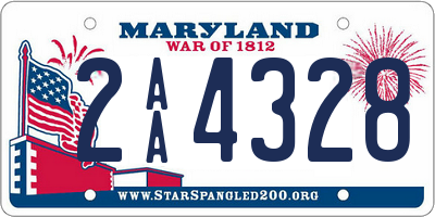 MD license plate 2AA4328