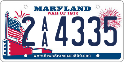 MD license plate 2AA4335