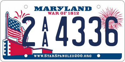 MD license plate 2AA4336