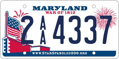MD license plate 2AA4337
