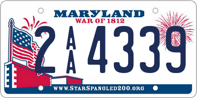 MD license plate 2AA4339