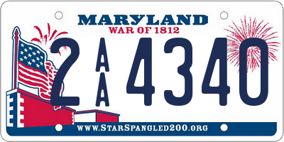 MD license plate 2AA4340