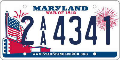 MD license plate 2AA4341