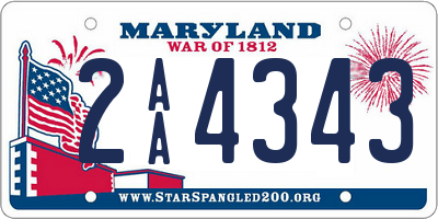 MD license plate 2AA4343