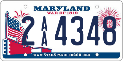 MD license plate 2AA4348