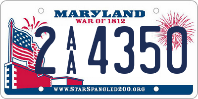 MD license plate 2AA4350